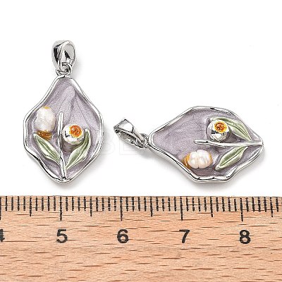 Brass Enamel Pendants KK-B129-25P-02-1