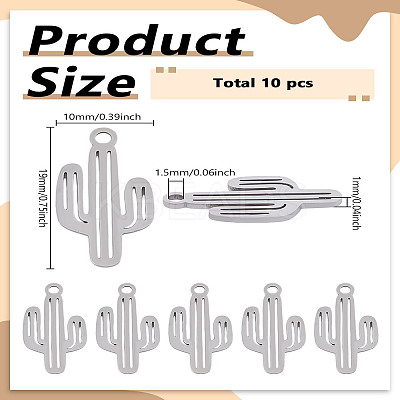 10Pcs Tarnish Resistant 201 Stainless Steel Pendants STAS-LP0002-51-1