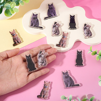 12Pcs 4 Styles Printed Acrylic Pendants OACR-TA0004-14A-1