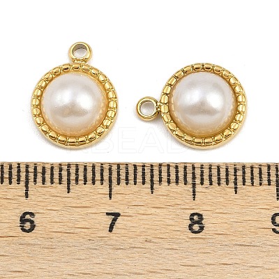 304 Stainless Steel ABS Imitation Pearl Charms STAS-Z166-21A-G-1