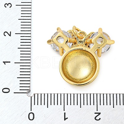 Rack Plating Brass Micro Pave Cubic Zirconia Pendants KK-Z063-19G-1
