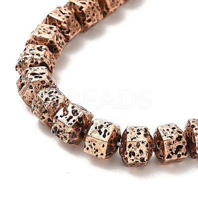 Electroplated Natural Lava Rock Beads Strands G-G984-05R-1