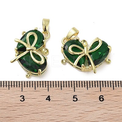 Real 18K Gold Plated Brass Glass Pendants KK-R161-02G-02-1