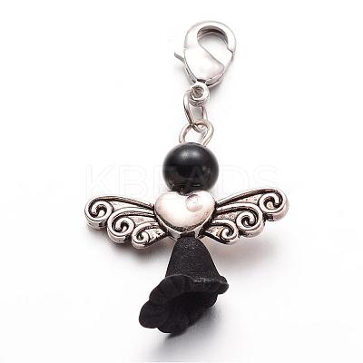 Glass Pearl Pendant HJEW-JM00210-02-1