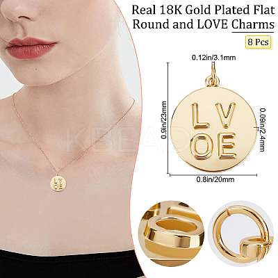 8Pcs Valentine Theme Brass Pendants KK-BBC0002-57-1