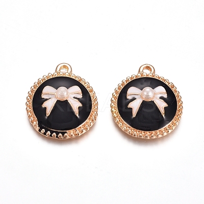 Light Gold Plated Alloy Enamel Pendants PALLOY-TAC0011-08-1