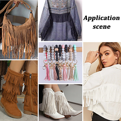 1Pc Suede Fabric Tassels Ribbon OCOR-GF0005-60A-03-1