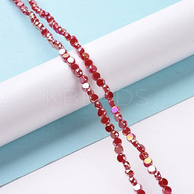 Electroplate Glass Beads Strands GLAA-E036-04E-1