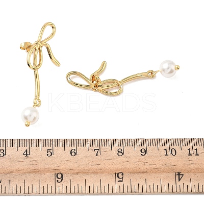Bowkont 304 Stainless Steel Acrylic Dangle Stud Earrings EJEW-B156-02G-1
