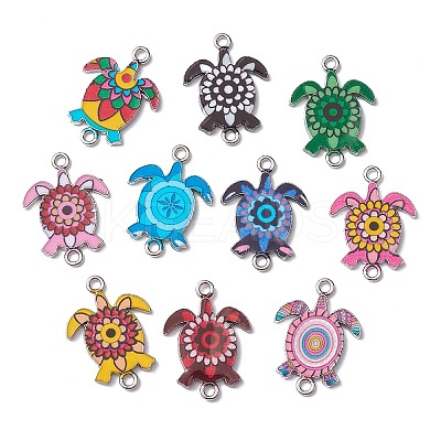 10Pcs 10 Colors Alloy Enamel Connector Charms FIND-YW0003-97-1