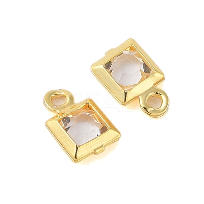Rack Plating Brass Glass Pendants KK-S385-02G-03-1
