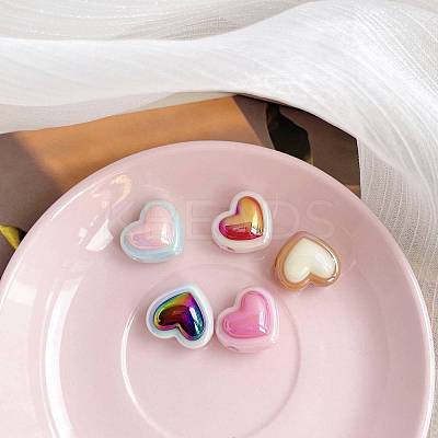 UV Plating Rainbow Iridescent Acrylic Beads X-PACR-I003-01-1