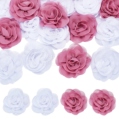 20Pcs 2 Colors Polyester Flower Ornament Accessories DIY-AR0004-39-1