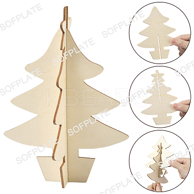 1 Bag Unfinished Wooden Christmas Trees WOOD-SP0001-73-1
