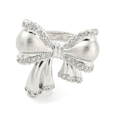 Brass Micro Pave Cubic Zirconia Adjustable Rings RJEW-E091-02P-1
