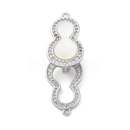 Brass Clear Cubic Zirconia Fold Over Clasps KK-Z078-40P-1
