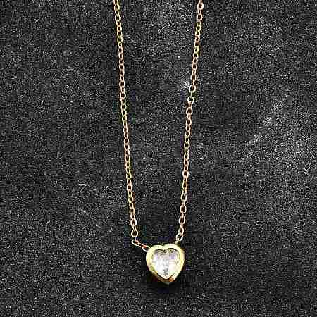 304 Stainless Steel Pendant Necklaces X-NJEW-O108-14G-1
