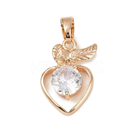 Brass Micro Pave Cubic Zirconia Pendants KK-E795-27KCG-02-1