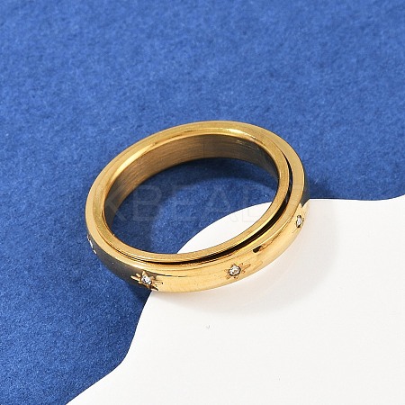 304 Stainless Steel Rhinestone Rotating Finger Rings RJEW-A074-01C-G-1