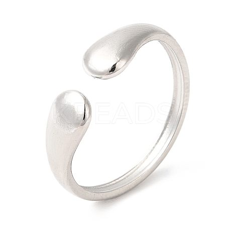 Non-Tarnish 201 Stainless Steel Open Cuff Ring RJEW-E063-44P-1