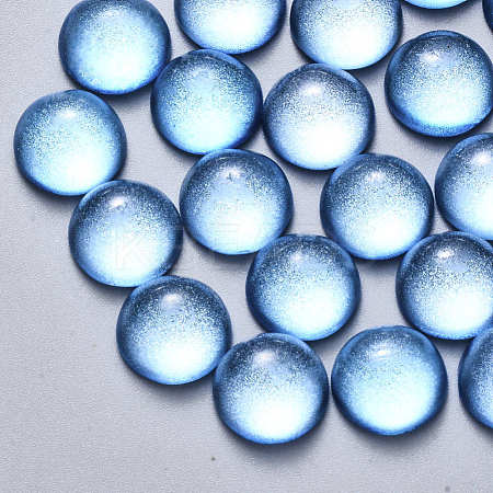 Transparent Spray Painted Glass Cabochons GLAA-S190-013C-C01-1