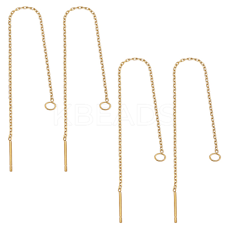2 Pairs 304 Stainless Steel Stud Earring Finding STAS-LP0001-90-1