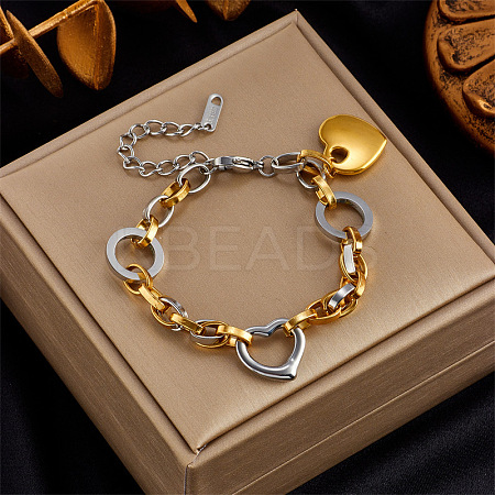 201 Stainless Steel Chain Bracelets BJEW-P380-01A-1