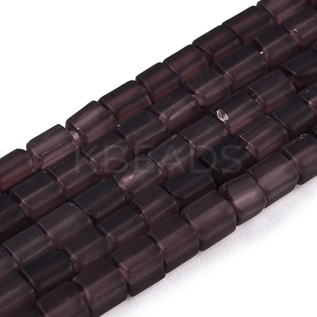 Transparent Frosted Glass Bead Strands GLAA-N047-08-B06-1