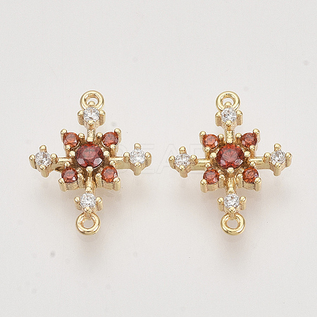 Brass Cubic Zirconia Links connectors X-KK-N216-26B-1