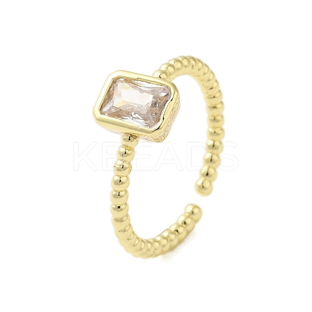 304 Stainless Steel Micro Pave Cubic Zirconia Cuff Rings for Women RJEW-U013-08G-1