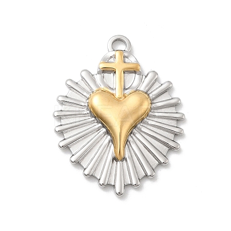 304 Stainless Steel Pendants STAS-A126-03G-GP-1