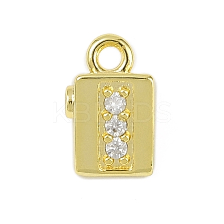 Brass Micro Pave Clear Cubic Zirconia Pendants LS-KK-L238-28G-1