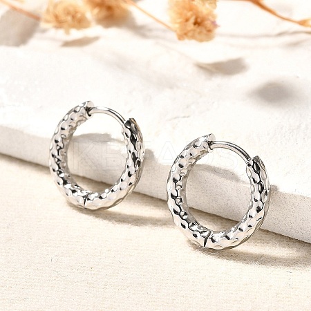 Non-Tarnish 304 Stainless Steel Grooved Hoop Earrings EJEW-M218-01A-P-1