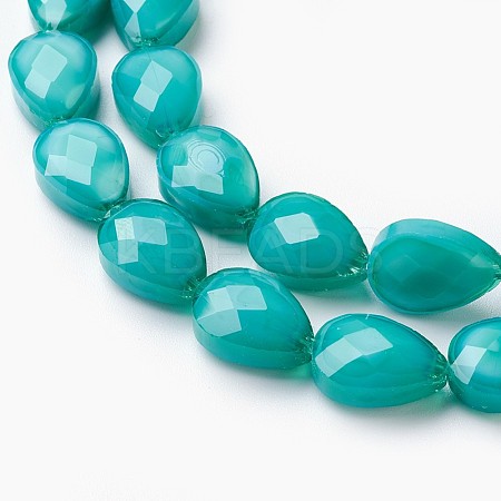 Opaque Solid Color Glass Beads Strands GLAA-E405-02B-B-1