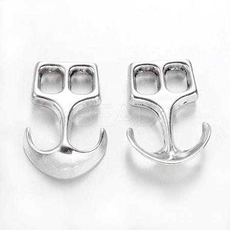 Tibetan Style Alloy Hook Clasps TIBEP-35682-AS-NR-1