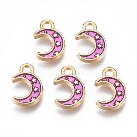 Light Gold Plated Alloy Enamel Pendants X-ENAM-R136-19D-1