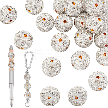 20Pcs Polymer Clay Rhinestone Beads RB-PH0001-47-1
