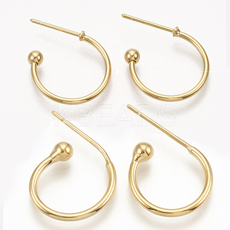 Brass Stud Earring Findings KK-T020-105G-1