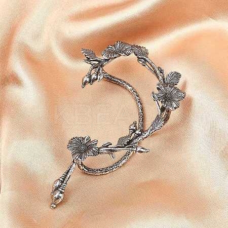 316 Surgical Stainless Flower Cuff Earrings EJEW-C160-05A-1