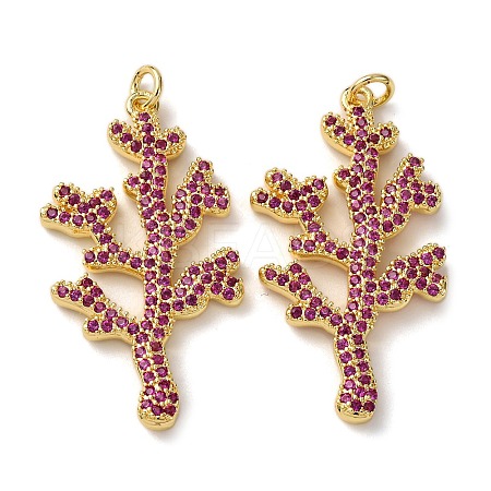 Brass Micro Pave Cubic Zirconia Pendants KK-A271-04G-02-1