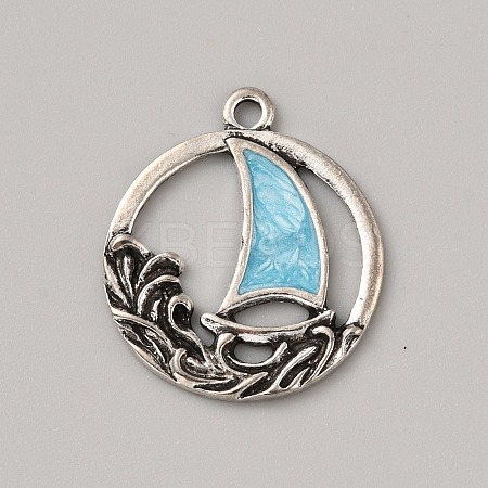 Ocean Theme Alloy Enamel Pendants ENAM-CJC0022-14E-AS-1