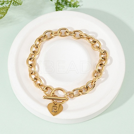 Golden 304 Stainless Steel Charm Bracelets LS-NJEW-K284-01G-E-1