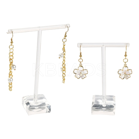 T Bar Organic Glass Earring Display Stand EDIS-G001-01-1