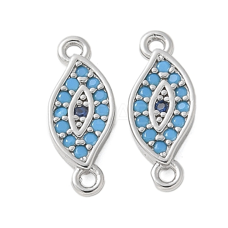 Brass Micro Pave Cubic Zirconia Connector Charms KK-U056-45P-1