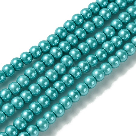 Eco-Friendly Dyed Glass Pearl Round Beads Strands LS-HY-A002-4mm-RB073-1