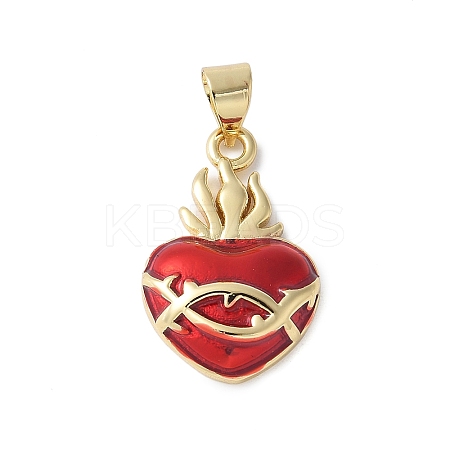 Brass Enamel Pendants KK-C089-01G-1