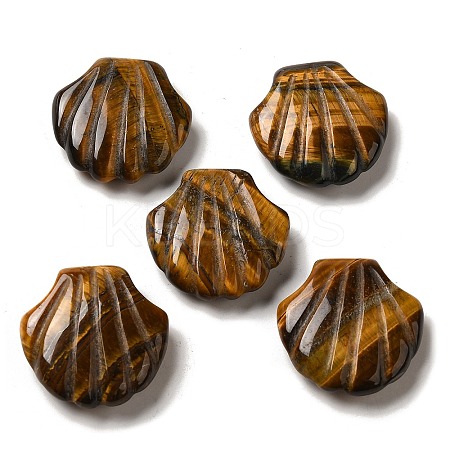 Natural Tiger Eye Carved Healing Shell Figurines G-K353-03D-1