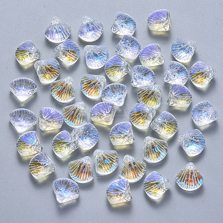 Transparent Spray Painted Glass Beads LS-GLAA-T016-05C-1