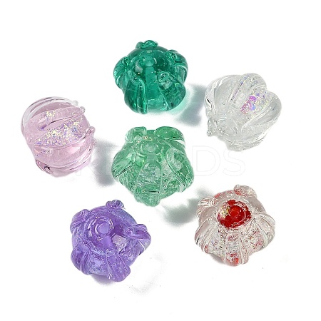 Handmade Gold Foil Lampwork Glass Beads FOIL-K003-03-1