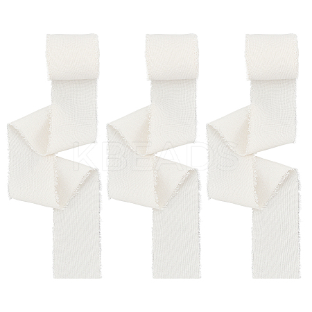 3 Rolls Cotton Frayed Ribbons OCOR-WH0045-08A-1